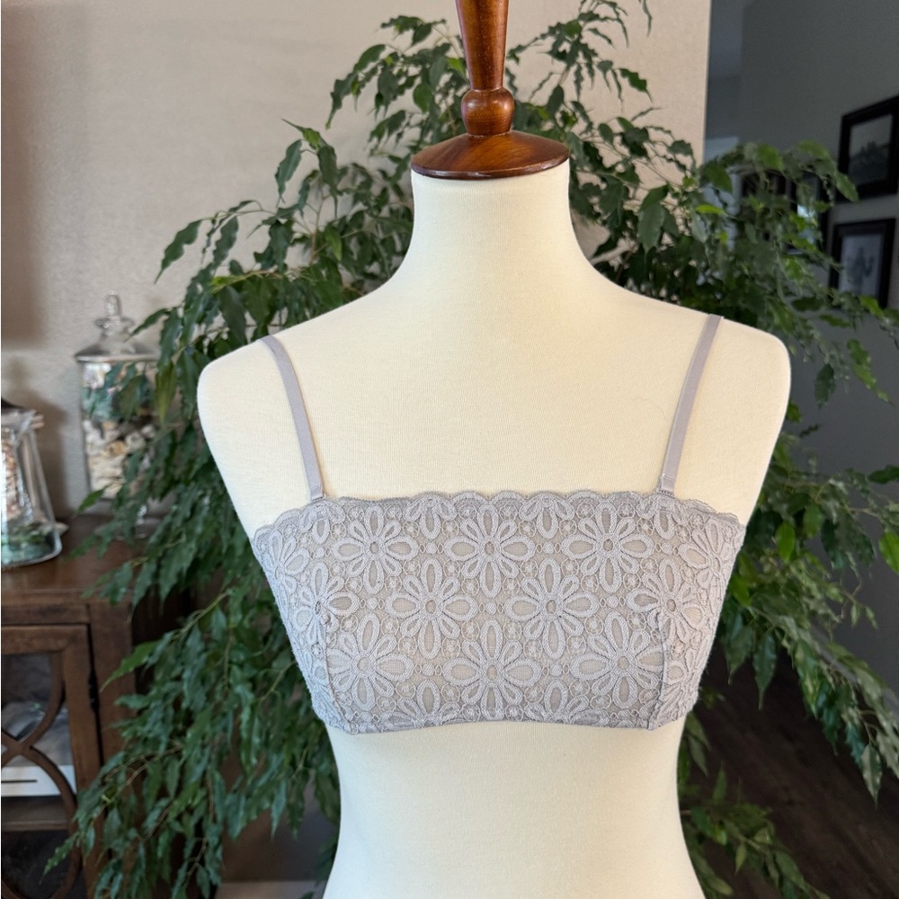Elegant Gray Lace Bralette